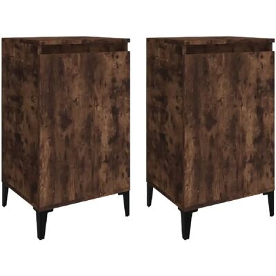 Decoshop26 Lot de 2 chevets à porte - Chêne - Publicité Decoshop26 Lot de 2 chevets à porte - Chêne - Publicité