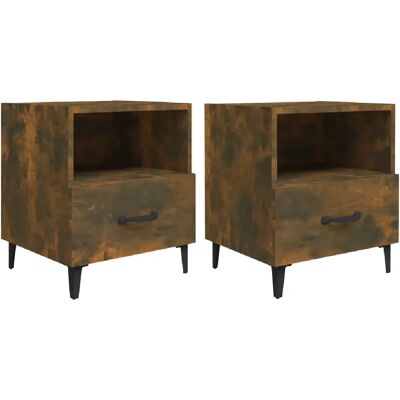 Decoshop26 lot de 2 tables de chevet avec tiroir - Chêne - Publicité Decoshop26 lot de 2 tables de chevet avec tiroir - Chêne - Publicité