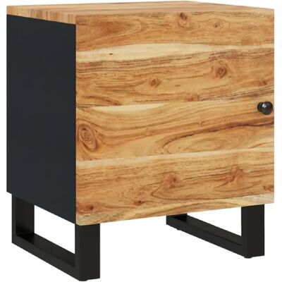 Decoshop26 Table de chevet porte - Noir - Publicité Decoshop26 Table de chevet porte - Noir - Publicité