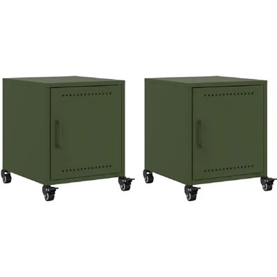 Decoshop26 Lot de 2 tables de chevet - Olive - Publicité Decoshop26 Lot de 2 tables de chevet - Olive - Publicité