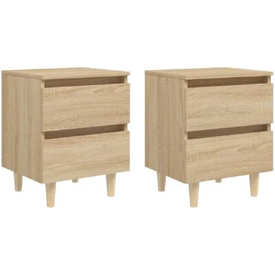 Decoshop26 lot de 2 tables de chevet 2 tiroirs - Chêne - Publicité Decoshop26 lot de 2 tables de chevet 2 tiroirs - Chêne - Publicité