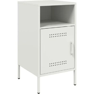 Decoshop26 Chevet métal 2 tiroirs - Blanc - Publicité Decoshop26 Chevet métal 2 tiroirs - Blanc - Publicité