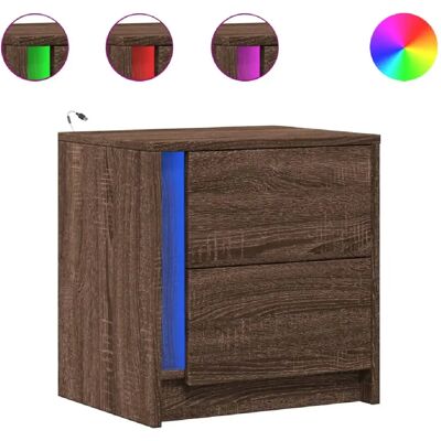 Decoshop26 Table de chevet LED – Chêne - Publicité Decoshop26 Table de chevet LED – Chêne - Publicité