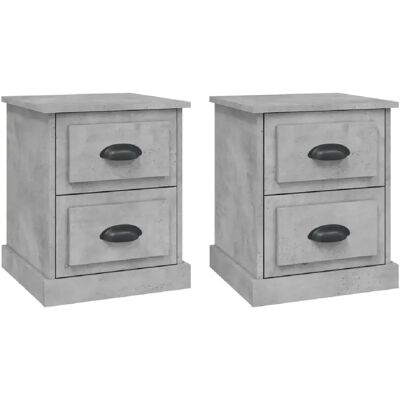 Decoshop26 Lot de 2 chevets - Gris - Publicité Decoshop26 Lot de 2 chevets - Gris - Publicité