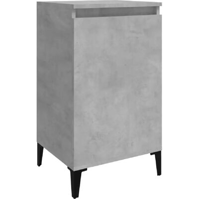 Decoshop26 Table de chevet avec porte - Gris - Publicité Decoshop26 Table de chevet avec porte - Gris - Publicité