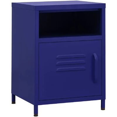 Decoshop26 Table de chevet métal - Bleu marine - Publicité Decoshop26 Table de chevet métal - Bleu marine - Publicité