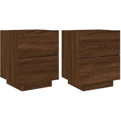 Decoshop26 lot de 2 tables de chevet à tiroirs - Chêne - Publicité Decoshop26 lot de 2 tables de chevet à tiroirs - Chêne - Publicité