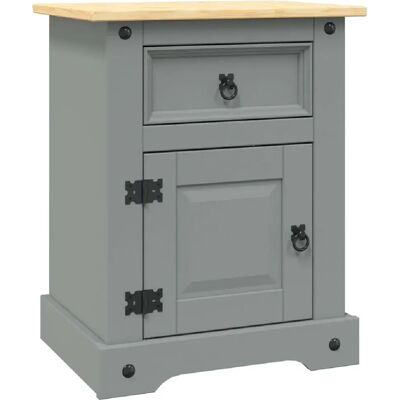 Decoshop26 Table de chevet avec tiroir et compartiment avec porte 53 x 39 x 66 cm bois de pin massif gris DEC033933 - Publicité Decoshop26 Table de chevet avec tiroir et compartiment avec porte 53 x 39 x 66 cm bois de pin massif gris DEC033933 - Publicité