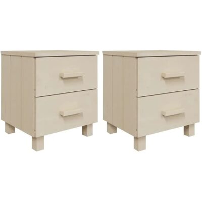 Decoshop26 Lot de 2 tables de chevet - Miel - Publicité Decoshop26 Lot de 2 tables de chevet - Miel - Publicité