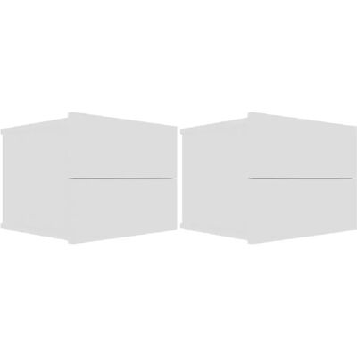 Decoshop26 Lot de 2 tables de chevet murales avec tiroirs 40 x 30 x 30 cm bois d'ingénierie blanc DEC034887 - Publicité Decoshop26 Lot de 2 tables de chevet murales avec tiroirs 40 x 30 x 30 cm bois d'ingénierie blanc DEC034887 - Publicité