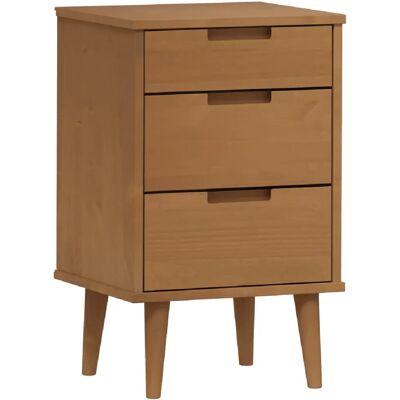 Decoshop26 Table de chevet avec 3 tiroirs 40 x 35 x 65 cm bois de pin marron DEC034151 - Publicité Decoshop26 Table de chevet avec 3 tiroirs 40 x 35 x 65 cm bois de pin marron DEC034151 - Publicité