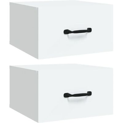 Decoshop26 lot de 2 chevets muraux - Blanc - Publicité Decoshop26 lot de 2 chevets muraux - Blanc - Publicité