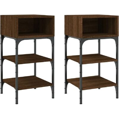 Decoshop26 Lot de 2 tables de chevet avec étagères - Chêne - Publicité Decoshop26 Lot de 2 tables de chevet avec étagères - Chêne - Publicité