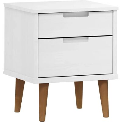 Decoshop26 Table de chevet avec deux tiroirs 40 x 35 x 48 cm bois de pin blanc DEC034145 - Publicité Decoshop26 Table de chevet avec deux tiroirs 40 x 35 x 48 cm bois de pin blanc DEC034145 - Publicité