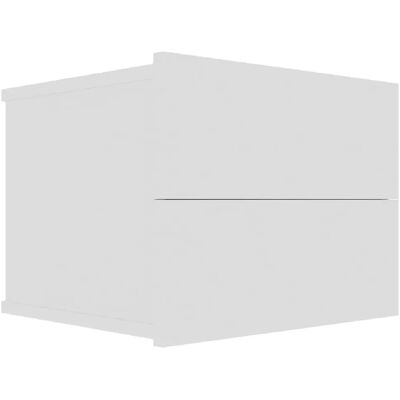 Decoshop26 Table de chevet murale avec deux tiroirs 40 x 30 x 30 cm bois d'ingénierie blanc DEC033330 - Publicité Decoshop26 Table de chevet murale avec deux tiroirs 40 x 30 x 30 cm bois d'ingénierie blanc DEC033330 - Publicité