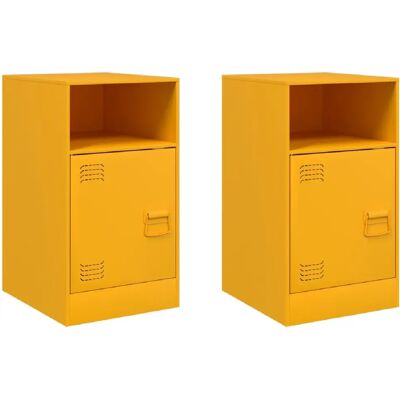 Decoshop26 Lot de 2 chevets muraux métal - Moutarde - Publicité Decoshop26 Lot de 2 chevets muraux métal - Moutarde - Publicité