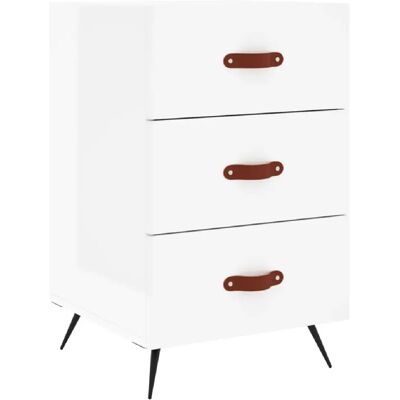 Decoshop26 Chevet 3 tiroirs - Blanc - Publicité Decoshop26 Chevet 3 tiroirs - Blanc - Publicité