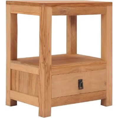 Decoshop26 Table de chevet avec tiroir et étagère 40 x 30 x 50 cm bois de teck massif DEC032936 - Publicité Decoshop26 Table de chevet avec tiroir et étagère 40 x 30 x 50 cm bois de teck massif DEC032936 - Publicité