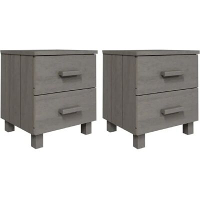 Decoshop26 Lot de 2 tables de chevet - Gris clair - Publicité Decoshop26 Lot de 2 tables de chevet - Gris clair - Publicité