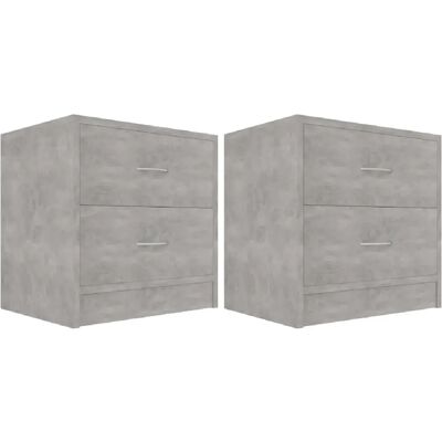 Decoshop26 lot de 2 tables de chevet à tiroirs - Gris - Publicité Decoshop26 lot de 2 tables de chevet à tiroirs - Gris - Publicité