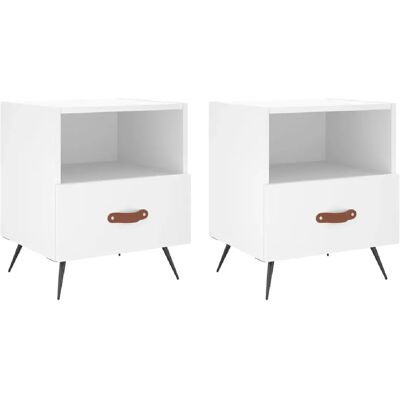 Decoshop26 lot de 2 tables de chevet avec tiroir - Blanc - Publicité Decoshop26 lot de 2 tables de chevet avec tiroir - Blanc - Publicité