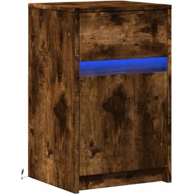Decoshop26 Table de chevet avec tiroir et LED 38 x 34 x 61 cm en bois d'ingénierie marron DEC032788 - Publicité Decoshop26 Table de chevet avec tiroir et LED 38 x 34 x 61 cm en bois d'ingénierie marron DEC032788 - Publicité