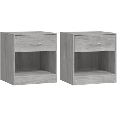 Decoshop26 Lot de 2 tables de chevet avec tiroir et compartiment ouvert 36,5 x 30,5 x 38 cm bois d'ingénierie gris DEC034848 - Publicité Decoshop26 Lot de 2 tables de chevet avec tiroir et compartiment ouvert 36,5 x 30,5 x 38 cm bois d'ingénierie gris DEC034848 - Publicité