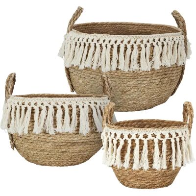 Linnea lot de 3 paniers de rangement - Marron - Publicité Linnea lot de 3 paniers de rangement - Marron - Publicité