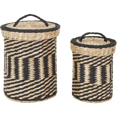 Linnea Lot de 2 paniers de rangement - Noir - Publicité Linnea Lot de 2 paniers de rangement - Noir - Publicité