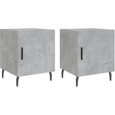 Decoshop26 Lot de 2 tables de chevet avec porte - Gris - Publicité Decoshop26 Lot de 2 tables de chevet avec porte - Gris - Publicité