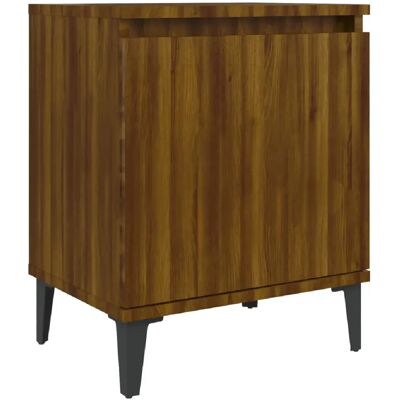 Decoshop26 Table de chevet industrielle - Chêne - Publicité Decoshop26 Table de chevet industrielle - Chêne - Publicité