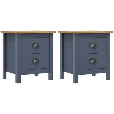 Decoshop26 Lot de 2 tables de chevet avec deux tiroirs 46 x 35 x 49,5 cm bois de pin gris DEC036013 - Publicité Decoshop26 Lot de 2 tables de chevet avec deux tiroirs 46 x 35 x 49,5 cm bois de pin gris DEC036013 - Publicité