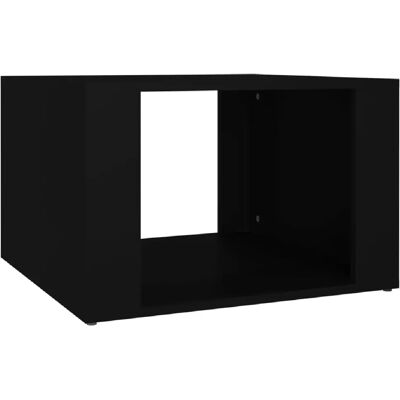 Decoshop26 Table de chevet avec niche - Noir - Publicité Decoshop26 Table de chevet avec niche - Noir - Publicité