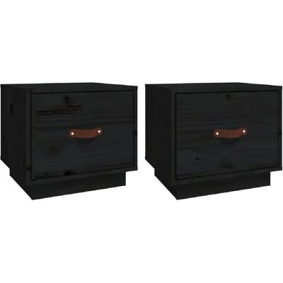 Decoshop26 Lot de 2 chevets avec tiroir - Noir - Publicité Decoshop26 Lot de 2 chevets avec tiroir - Noir - Publicité