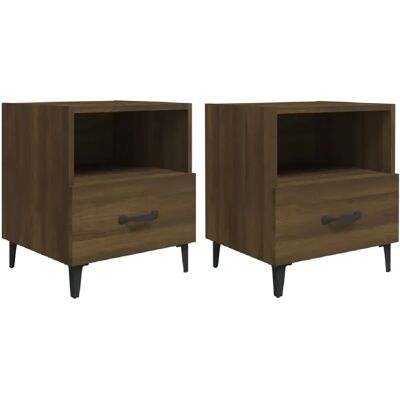 Decoshop26 Lot de 2 tables de chevet niche et tiroir - Chêne - Publicité Decoshop26 Lot de 2 tables de chevet niche et tiroir - Chêne - Publicité