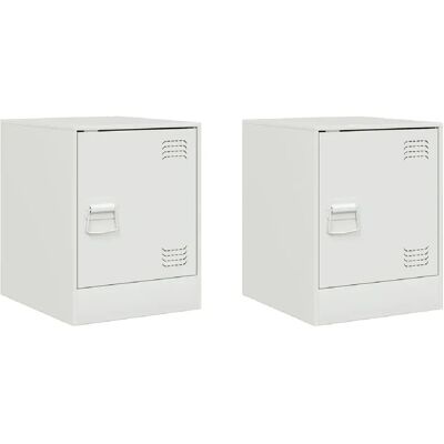 Decoshop26 lot de 2 chevets porte - Blanc - Publicité Decoshop26 lot de 2 chevets porte - Blanc - Publicité