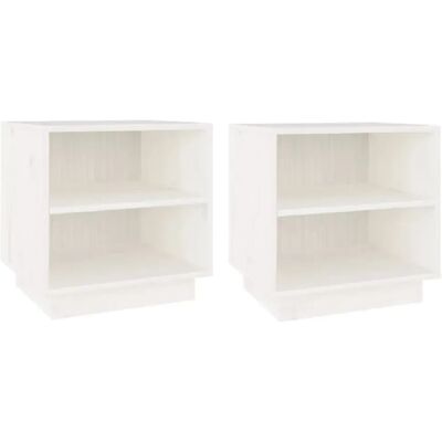 Decoshop26 Lot de 2 chevets étagère - Blanc - Publicité Decoshop26 Lot de 2 chevets étagère - Blanc - Publicité