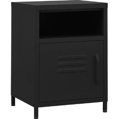 Decoshop26 Lot de 2 tables de chevet avec 1 étagère ouverte et 1 porte 35 x 35 x 51 cm acier noir DEC035475 - Publicité Decoshop26 Lot de 2 tables de chevet avec 1 étagère ouverte et 1 porte 35 x 35 x 51 cm acier noir DEC035475 - Publicité