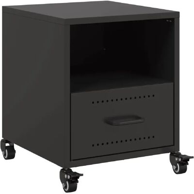 Decoshop26 Table de chevet à niche - Noir - Publicité Decoshop26 Table de chevet à niche - Noir - Publicité
