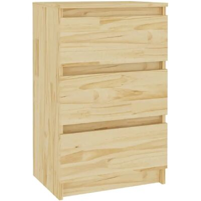 Decoshop26 Table de chevet avec 3 tiroirs 40 x 29,5 x 64 cm bois de pin non traité DEC032914 - Publicité Decoshop26 Table de chevet avec 3 tiroirs 40 x 29,5 x 64 cm bois de pin non traité DEC032914 - Publicité