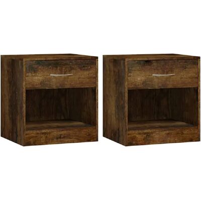 Decoshop26 lot de 2 chevets tiroir - Chêne - Publicité Decoshop26 lot de 2 chevets tiroir - Chêne - Publicité