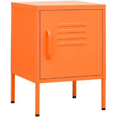 Decoshop26 Table de chevet métallique - Orange - Publicité Decoshop26 Table de chevet métallique - Orange - Publicité