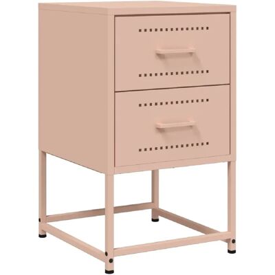 Decoshop26 Table de chevet métal 2 tiroirs - Rose - Publicité Decoshop26 Table de chevet métal 2 tiroirs - Rose - Publicité