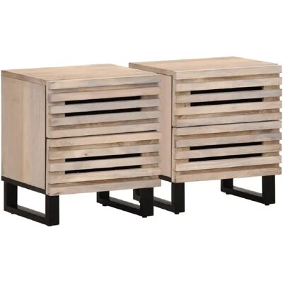 Decoshop26 Lot de 2 chevets tiroirs - Blanc - Publicité Decoshop26 Lot de 2 chevets tiroirs - Blanc - Publicité