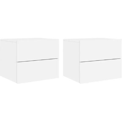 Decoshop26 lot de 2 tables de chevet murales - Blanc - Publicité Decoshop26 lot de 2 tables de chevet murales - Blanc - Publicité