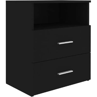 Decoshop26 Table de chevet avec tiroirs - Noir - Publicité Decoshop26 Table de chevet avec tiroirs - Noir - Publicité