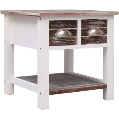 Decoshop26 Chevet 2 tiroirs en bois - Marron - Publicité Decoshop26 Chevet 2 tiroirs en bois - Marron - Publicité