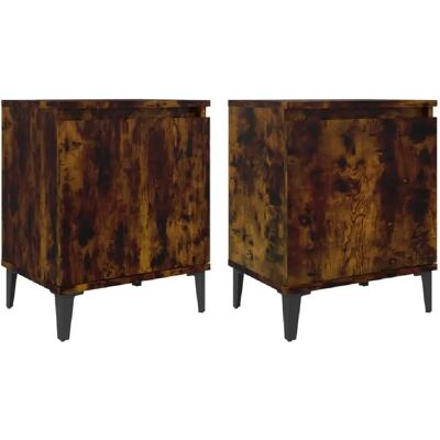 Decoshop26 lot de 2 tables de chevet porte et tiroirs - Chêne - Publicité Decoshop26 lot de 2 tables de chevet porte et tiroirs - Chêne - Publicité