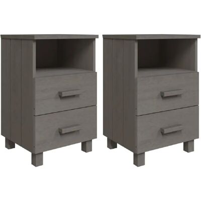 Decoshop26 lot de 2 tables de chevet bois - Gris clair - Publicité Decoshop26 lot de 2 tables de chevet bois - Gris clair - Publicité