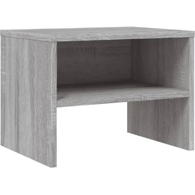 Decoshop26 Table de chevet étagère - Gris - Publicité Decoshop26 Table de chevet étagère - Gris - Publicité
